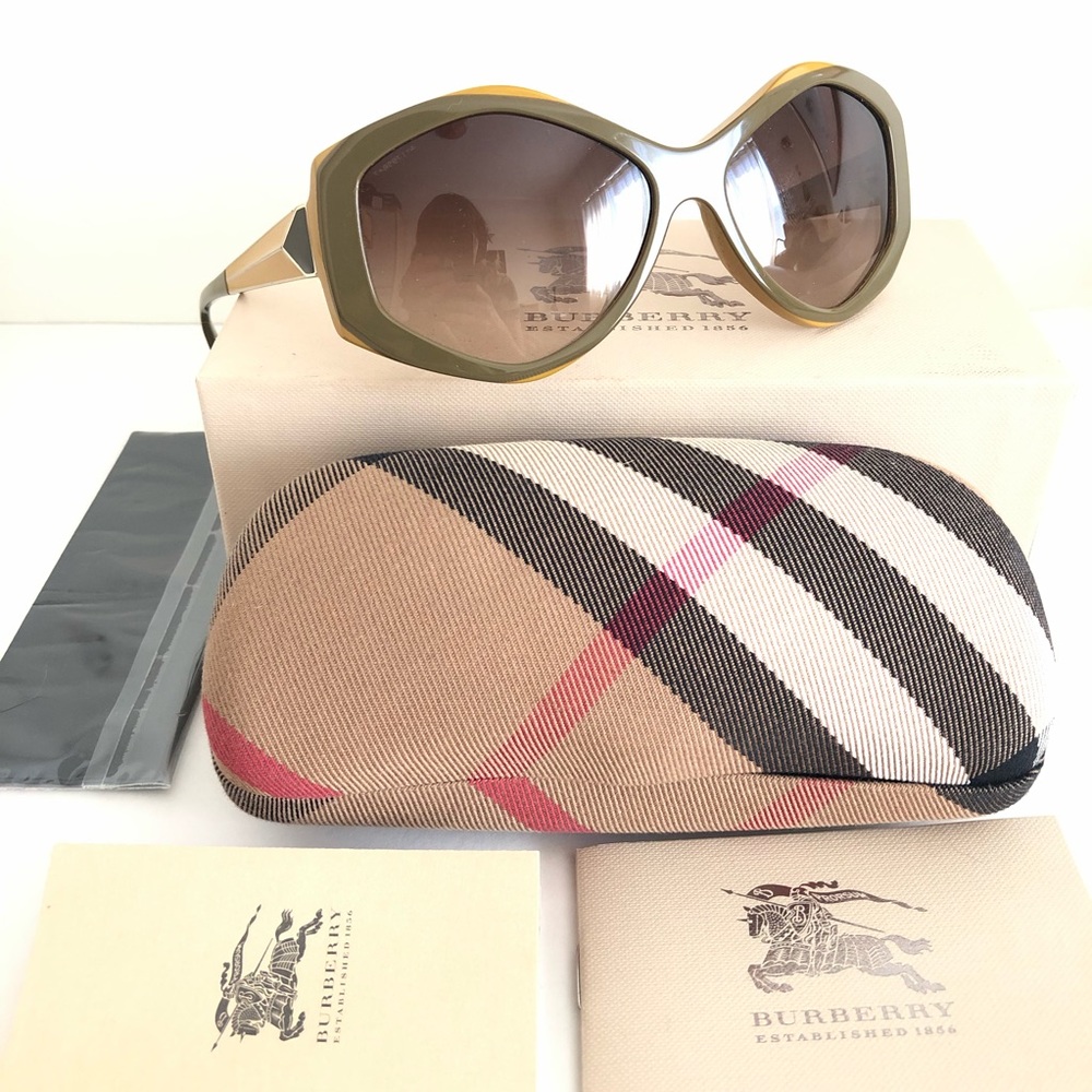 BURBERRY Olive/Ochre/Gold B4133 Sunglasses